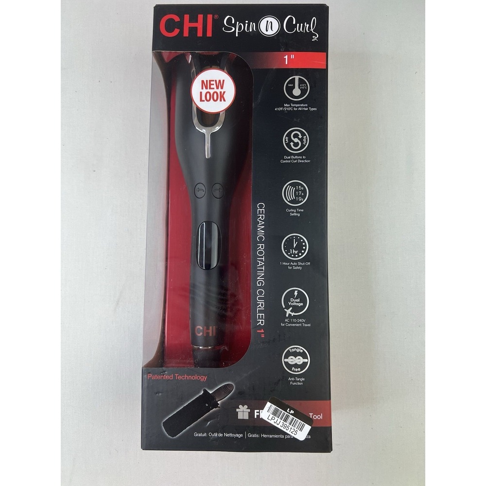 CHI Spin N Curl in Onyx Black 1' Ideal for Shoulder-Length Hair